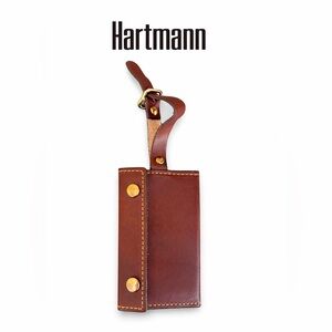 Hartmann Brown Leather Luggage ID Tag Key Holder Strap